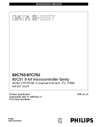 Datasheet 83C752 manufacturer Philips